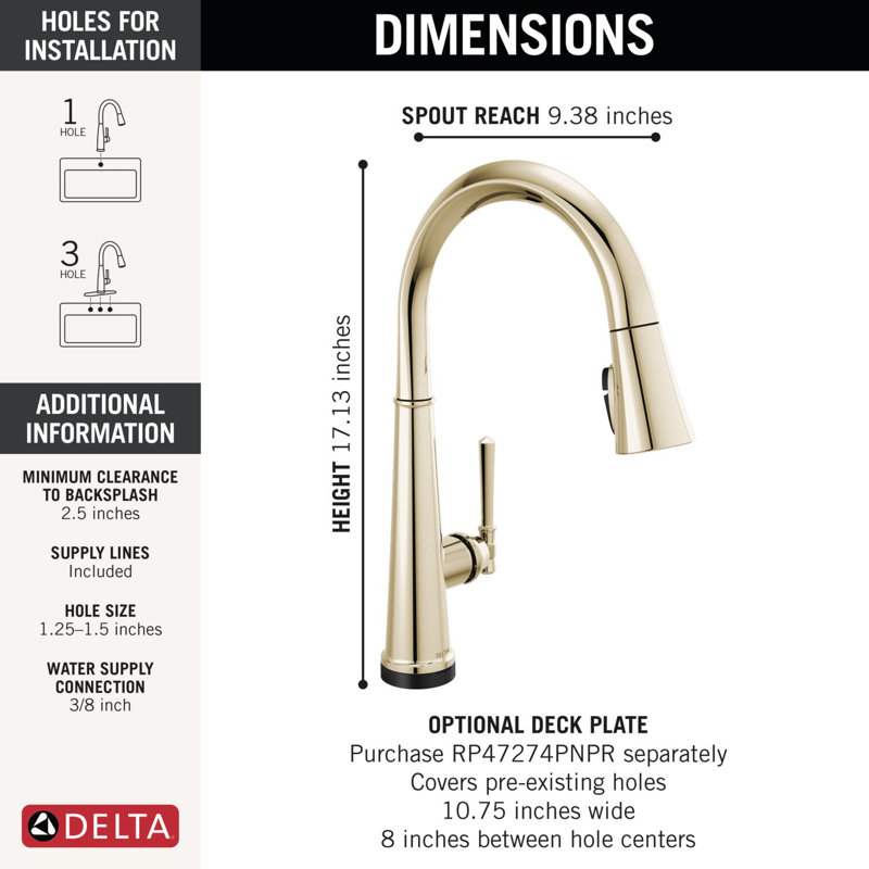 Touch2O Technology Kitchen Faucet with Touchless Technology, Lumicoat® Polished Nickel