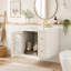 Meuble-lavabo de 61 cm avec lavabo en céramique, armoire murale à 1 porte et 2 tiroirs, structure en bois massif et MDF, style moderne et luxueux, noir-2030300377