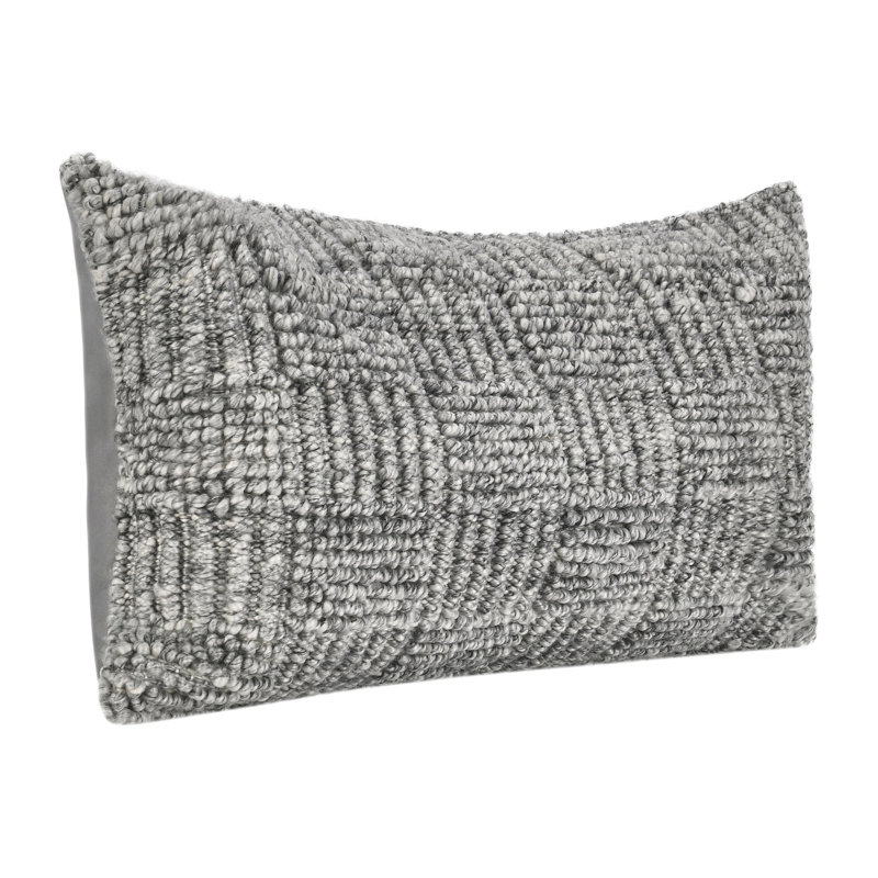 Coussin Vico, Rectangulaire, Gris, 14 po x 26 po