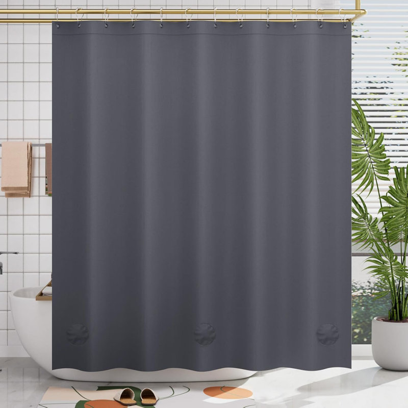 Heavy Duty PEVA Shower Curtain With Weighted Stones, Waterproof Bathroom Shower Liner With Rustproof Grommets For Easy Hanging And Durability