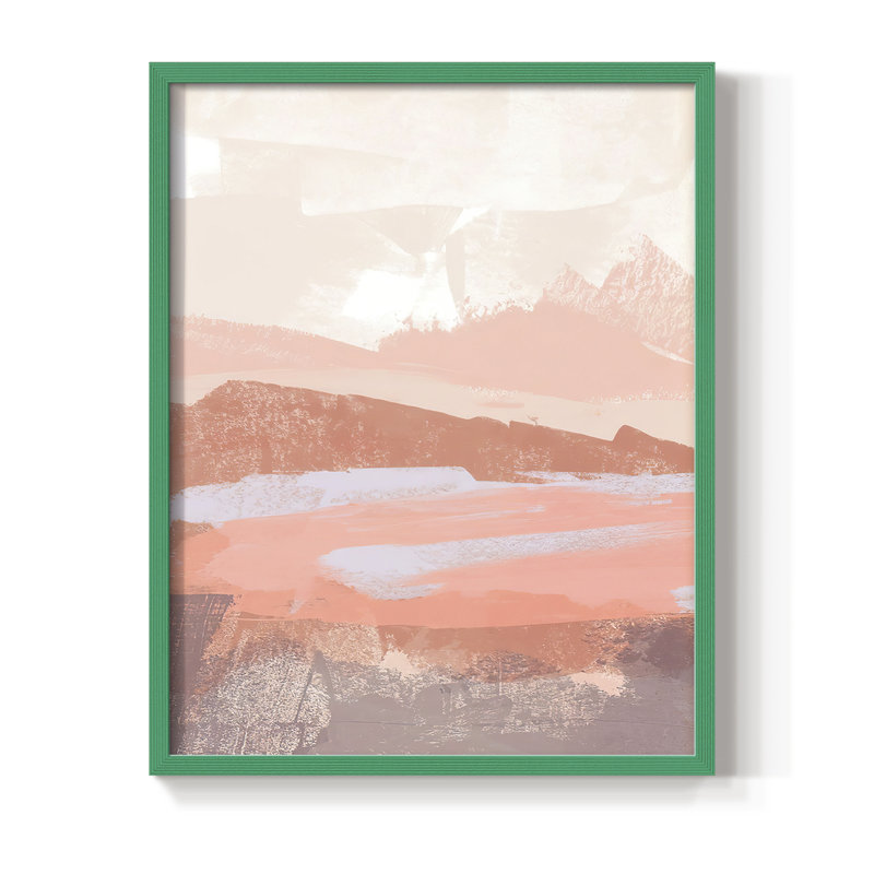 «Dusty Desert II», reproduction encadrée - bois massif, H 10 po x l 8 po, Vert