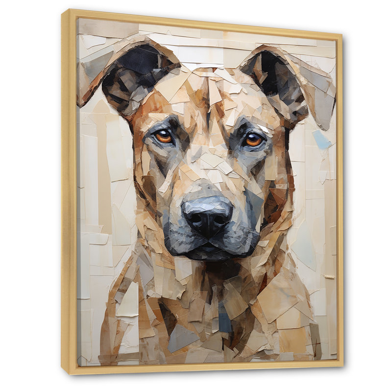 " Belgian Malinois Handsome Portrait ", 44" H x 34" W x 1.5" D, Natural Floater Framed