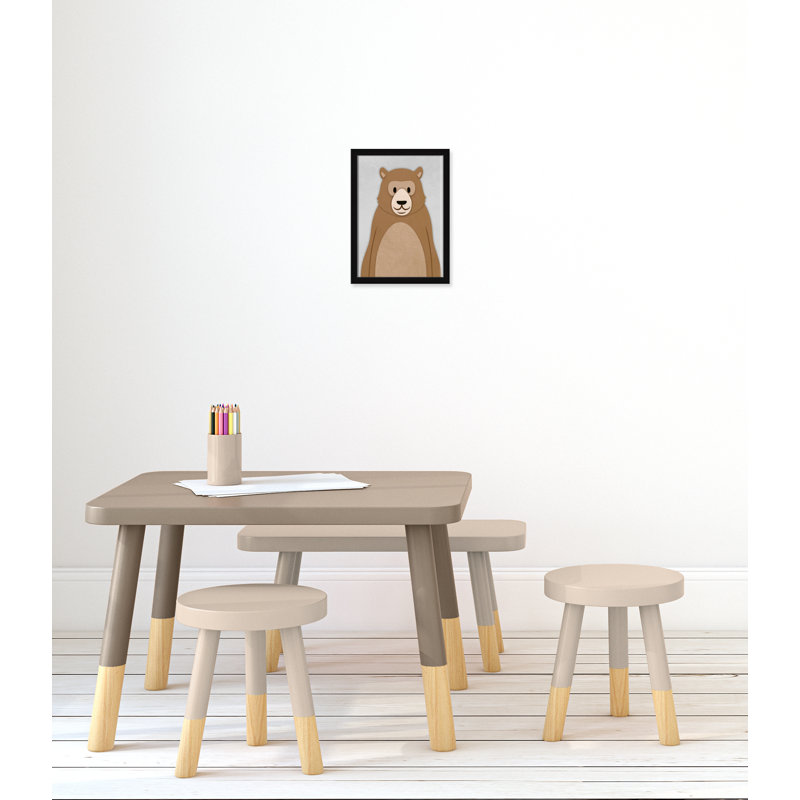 Adhésif décoratif Cheery Bear, 14" H x 10" W x 1.18" D, Encadré de boîte noir