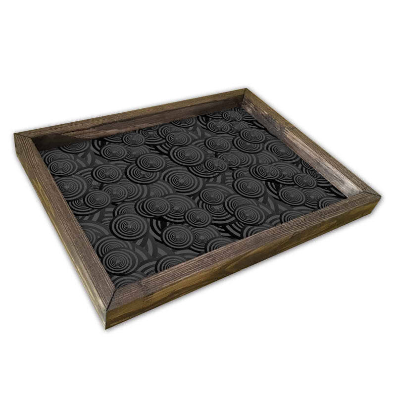 Plateau de service élégant, 100% panneau de fibres à densité moyenne et cadre en bois de pin, 11,8 po x 15,7 po | Épaisseur durable de 2,7 mm, parfaite pour le divertissement à domicile et le petit déjeuner au lit | Conception élégante, légère et facile à nettoyer