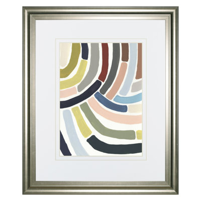 «Mosaic Curve II», art mural - 34 po x 40 po, cadre argenté