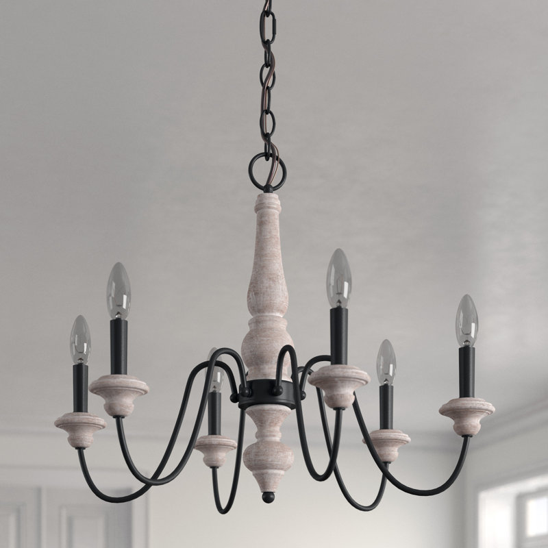 Enye 6 - Light Steel Dimmable Classic / Traditional Chandelier