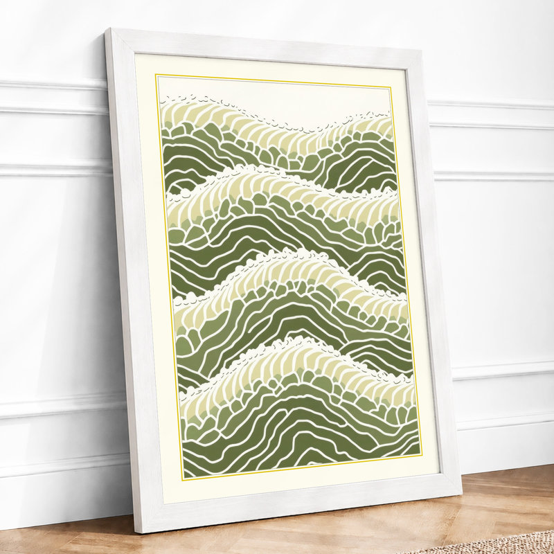 Waves In Motion Japandi - Print, A1 - 84.1 x 59.4 cm, White