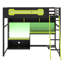Lit mezzanine en bois avec bureau-879620465