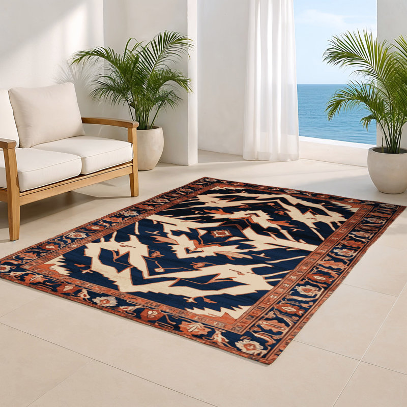Tapis d'intérieur et d'extérieur gris Persian, Rectangle 9 pi x 12 pi