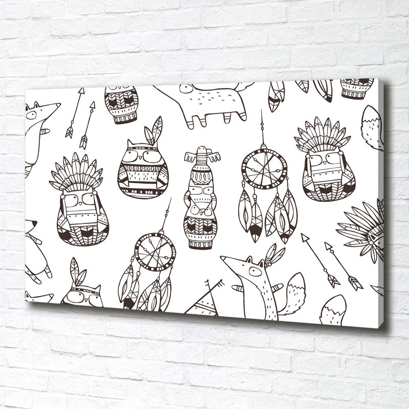 Indian Owls - Wrapped Canvas Print