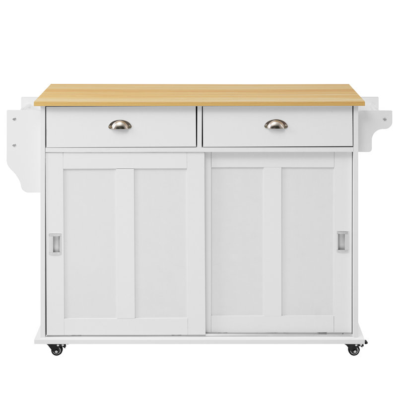 Afrin Kitchen Island, White