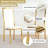 Rectangle Glass Pedestal Dining Set-606588359-606588356-606588354