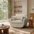 40"Modern Bouclé Swivel Chair With 3 Accent Pillows, Oversized & Cozy Lounge Armchair-996342342