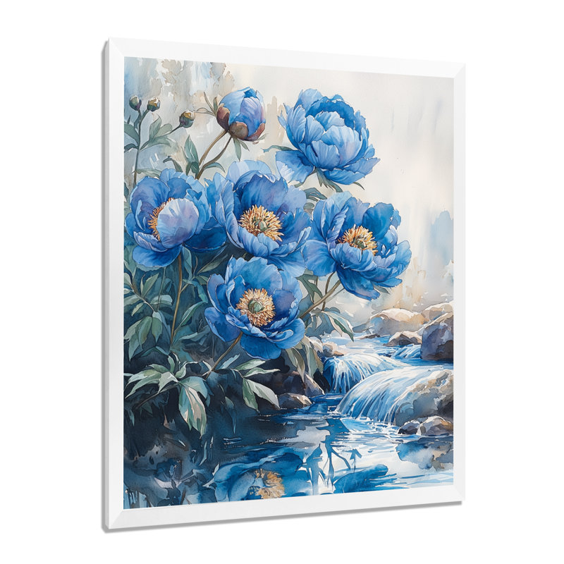 Ingles - Salon d'art mural floral, H 44 po x l 34 po, Reproduction encadrée d'une seule photo, Blanc