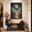 Art mural sur toile Glow Full Moon Over Golden Clouds and Ocean-1386861297