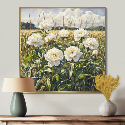 Été pivoines dans le champ de maïs III - décorations murales pivoines