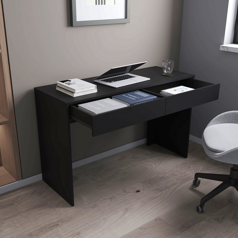 Bureau d'ordinateur à 2 tiroirs Wenge