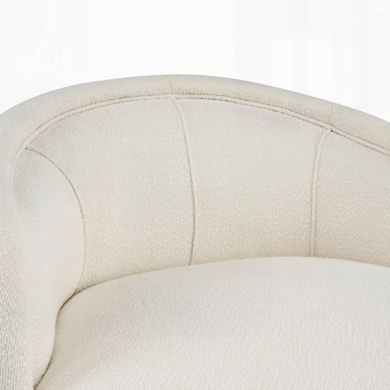 Fauteuil d'appoint moderne courbé pour le salon, Crème