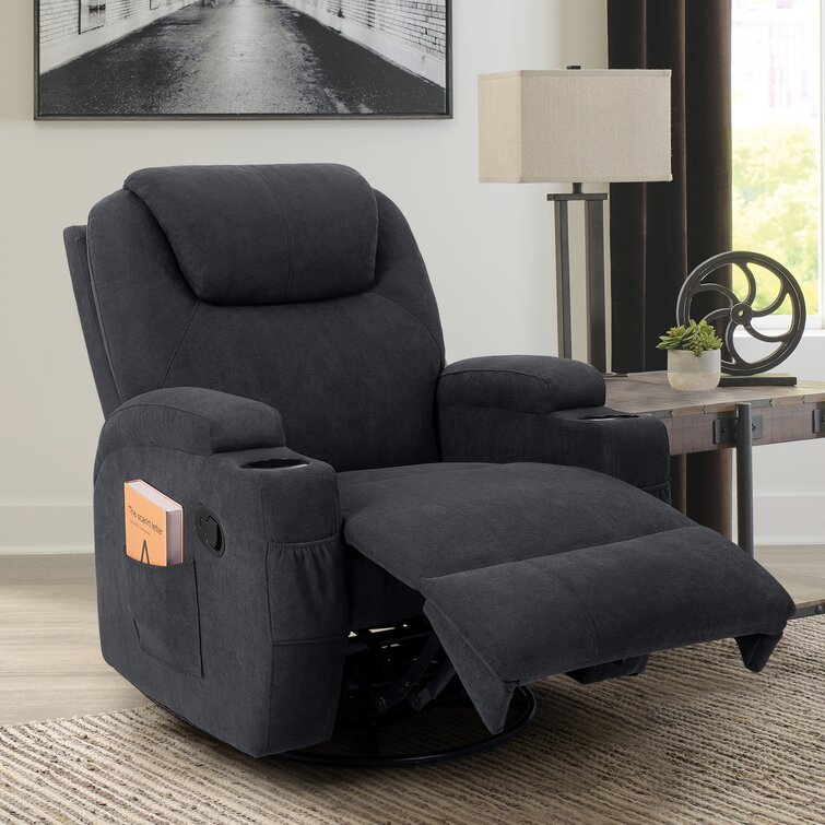 Heated Massage Chair with Swivel and Rocking Function