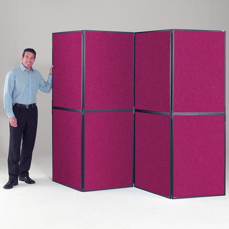BusyFold Free-Standing Bulletin Board 220cm H x 210cm W, Magenta
