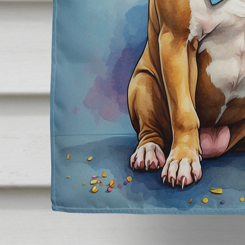 Drapeau «Happy Birthday House», Pitbull-terrier
