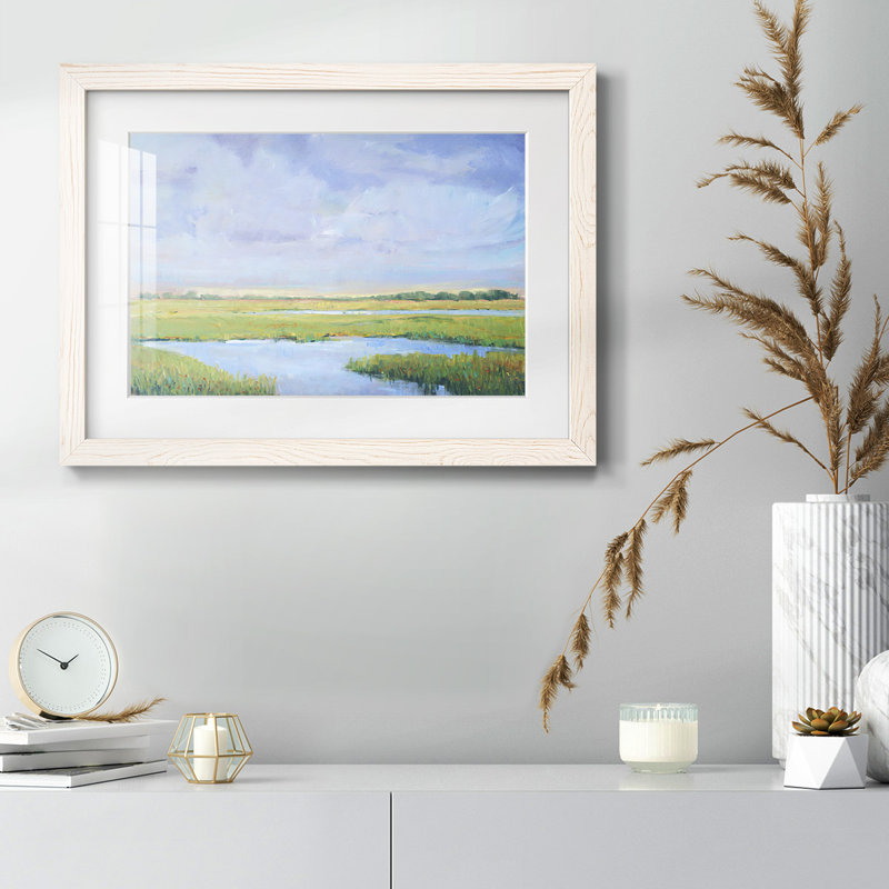 Summer Marsh I, reproduction d'art sur papier, H 14 po x l 20 po x P 1,5 po, Blanc