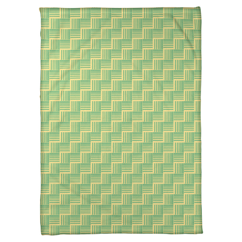 Couverture polaire à rayures classic basketweave, l 60 po x L 80 po, Jaune / vert