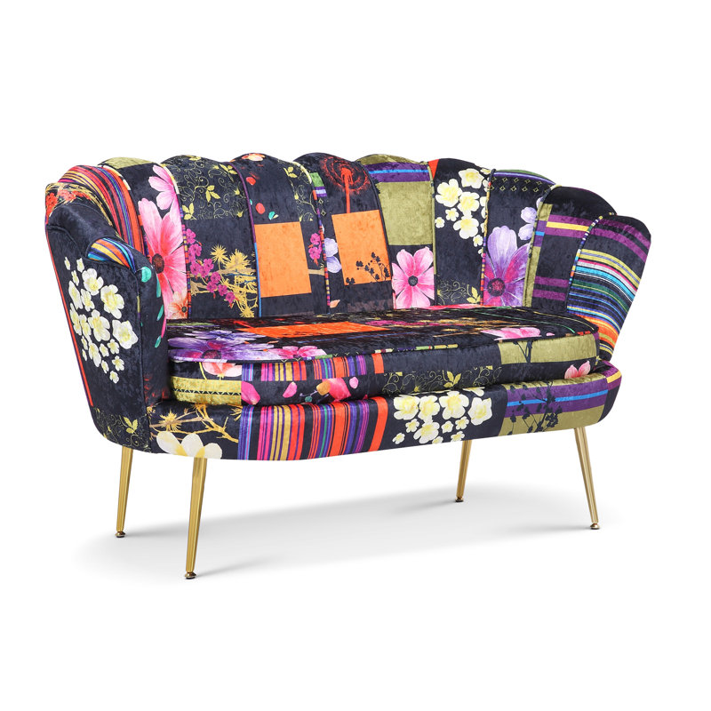 Angelicia 2 Seater Loveseat Accent Sofa, Black Background