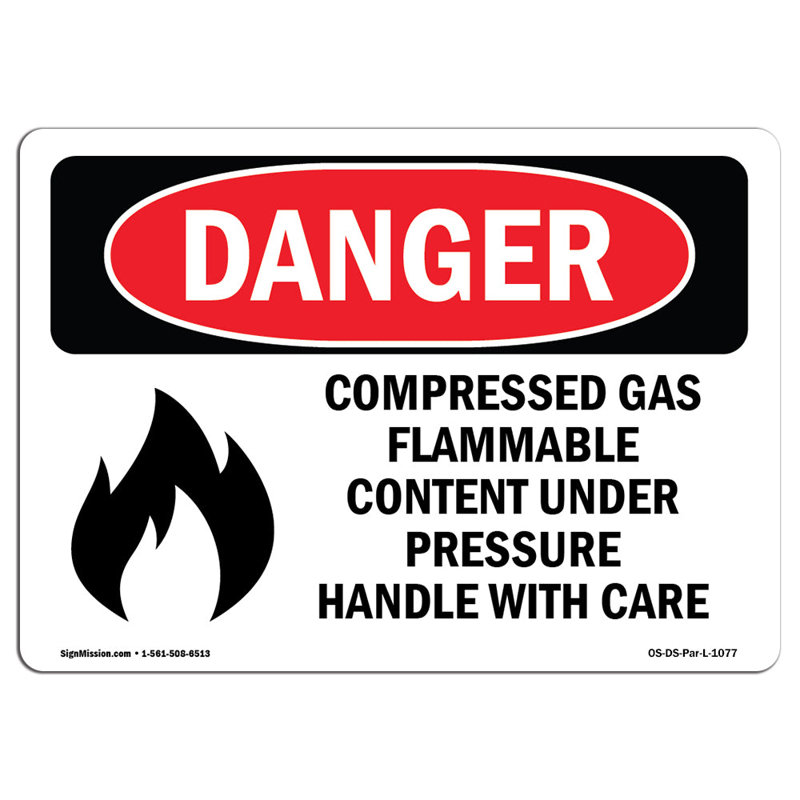 OSHA Danger Sign, 12" H x 18" W x 0.1" D