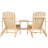 Outsunny Wooden Adirondack Chair For Two,Outdoor Fire Pit Chair Set With Table & Umbrella Hole,Patio Chairs For Deck Lawn Pool Backyard