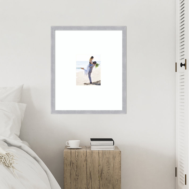 Cadre photo Grace Grace, Nickel Grace étroit blanc brillant, 22 x 26 emmêlés à 8 x 10