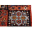 Tapis unique rouge / noir / bleu de 2 pi 8 po x 9 pi 3 po Grigori