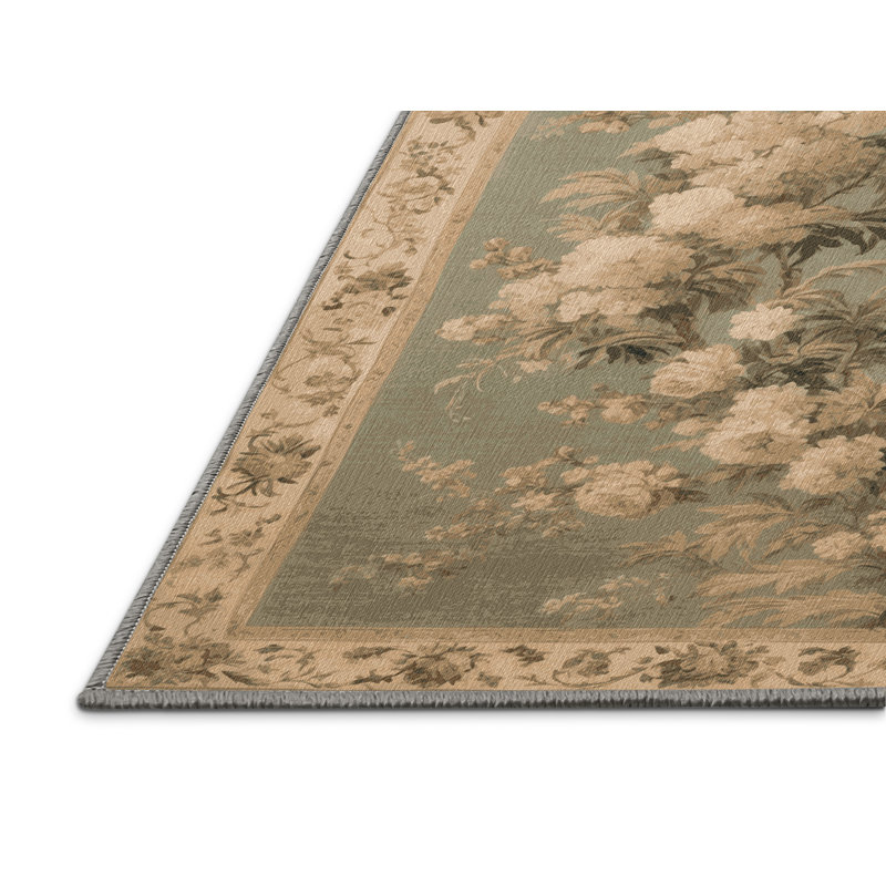 Tapis brun français lavable à la machine, Rectangle 6 pi x 9 pi