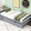 Lit plateforme gris simple avec lit gigogne fonctionnel - Amélioration de la durabilité de la chambre