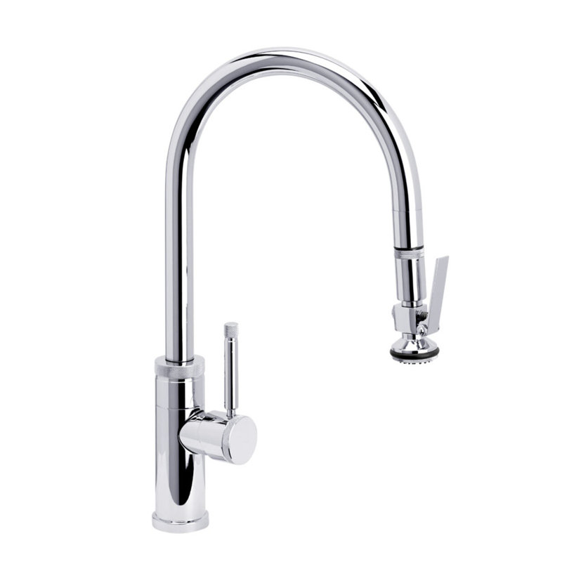 Industrial Plp Pulldown Faucet - Lever Sprayer, Chrome