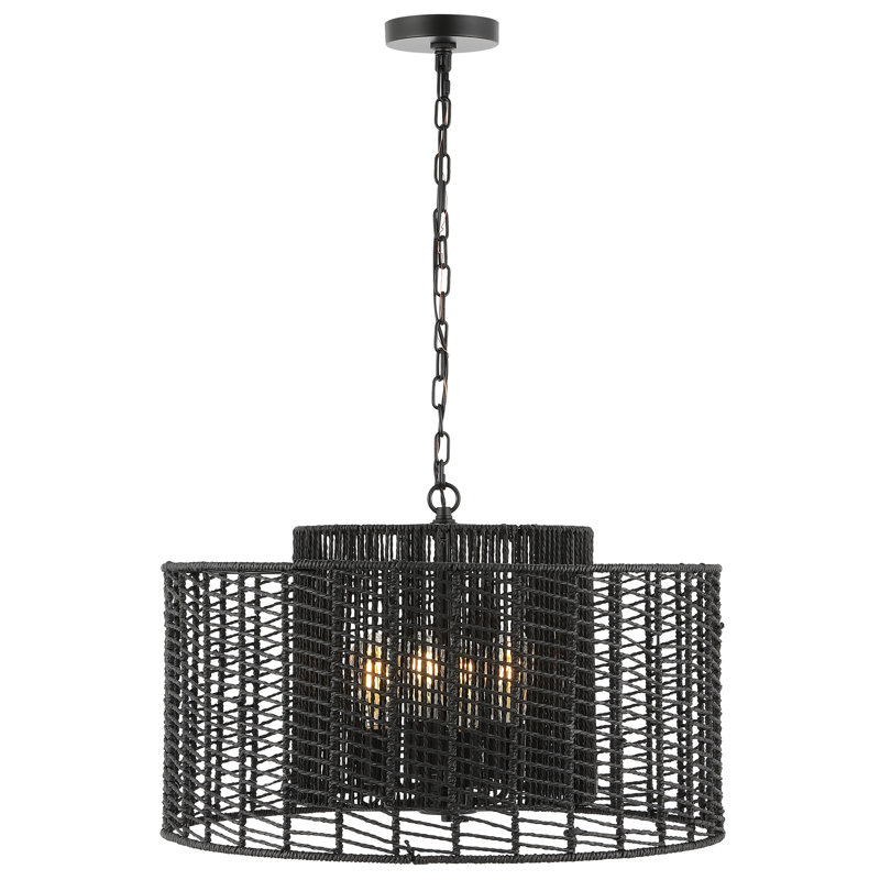 Catalonia Longino 4 - Light Drum Pendant, Black, Black