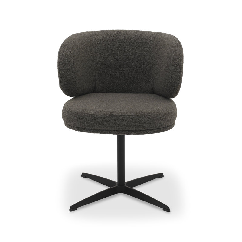 Belita 360° SWIVEL CHAIR - BLACK SAND POWDER COATED LEGS (PAIR), Brown