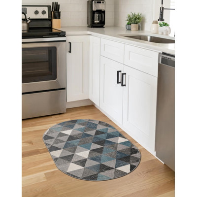  Tapis bleu / gris Argyle