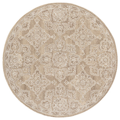 Martha Stewart Hand Tufted Wool; Cotton Damask Indoor Rug