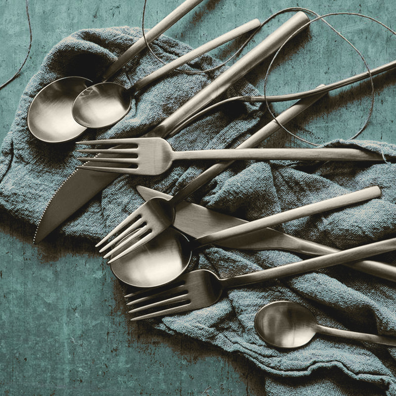 Due 20 - Piece Stainless Steel Flatware Set - Service for 4, Ice Champagne