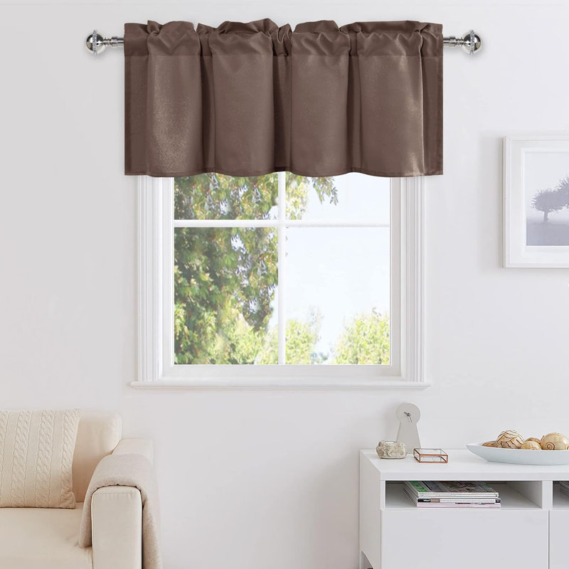1 Panel Valance Curtains for Living Room, Kitchen Valance for Windows, Basement Window Curtains, 42 X 12 Inch, 42" W x 12" L