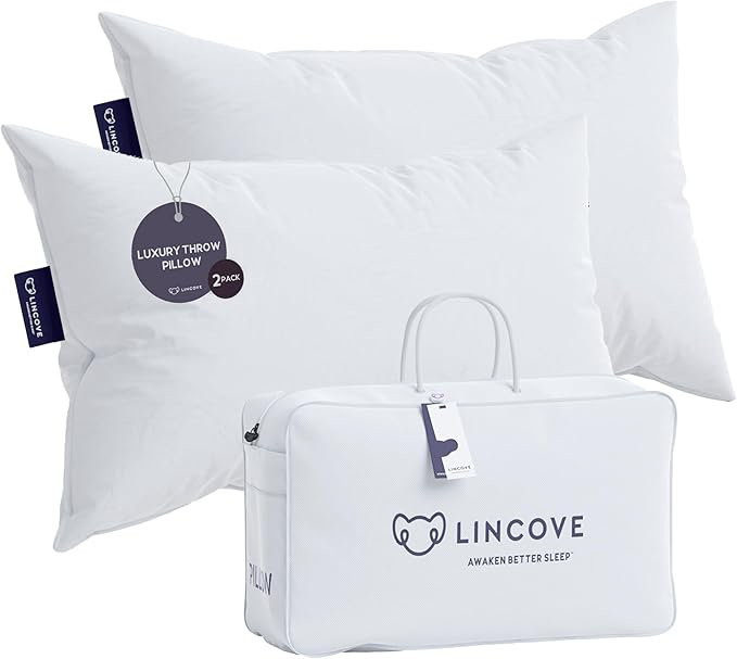 Lincove Throw Pillow Insert – 100% Cotton Shell, Down Alternative Filling, Hypoallergenic – Decorative Couch Pillow