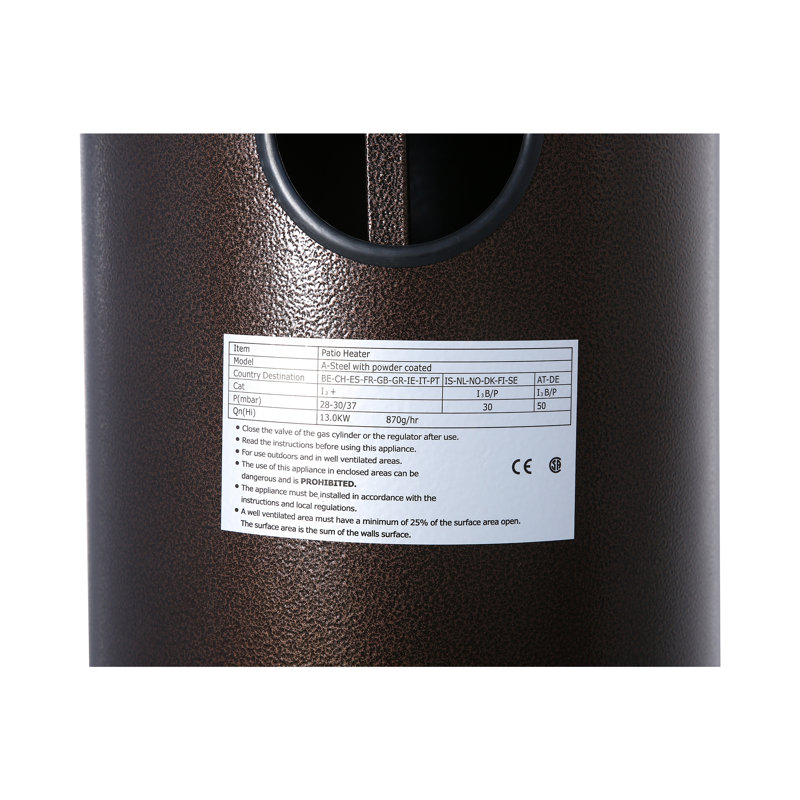 Chauffe-terrasse au propane 47 000 BTU, Bronze