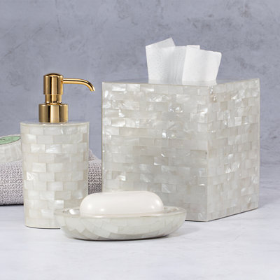 White Agate Waste Basket