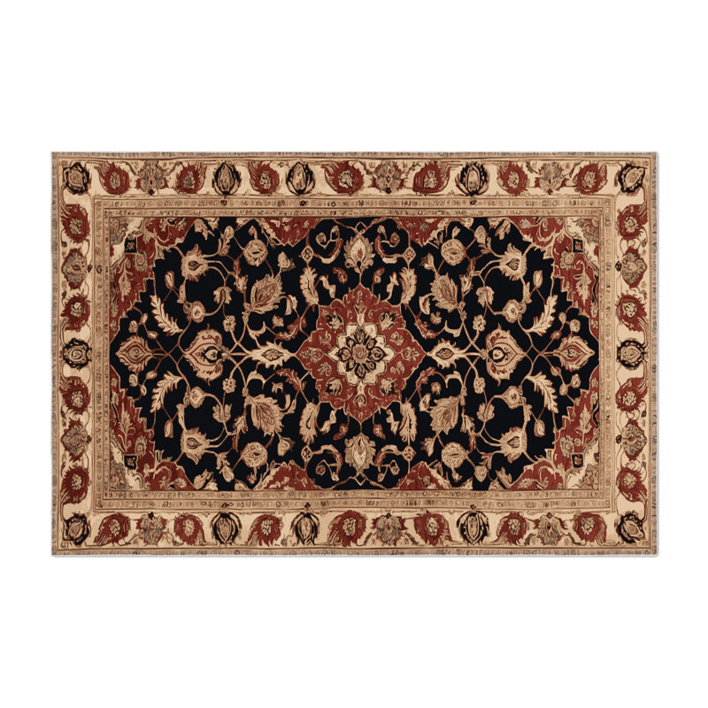 Tapis d'intérieur et d'extérieur brun Persian, Rectangulaire 8 pi x 10 pi