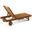 Ermont Outdoor Rubberwood Wood Chaise Lounge