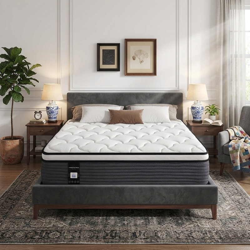 Ravalli Medium Pillow Top Pocket Spring With Gel Memory Foam Hybrid Mattress In A Box, Full, 12"