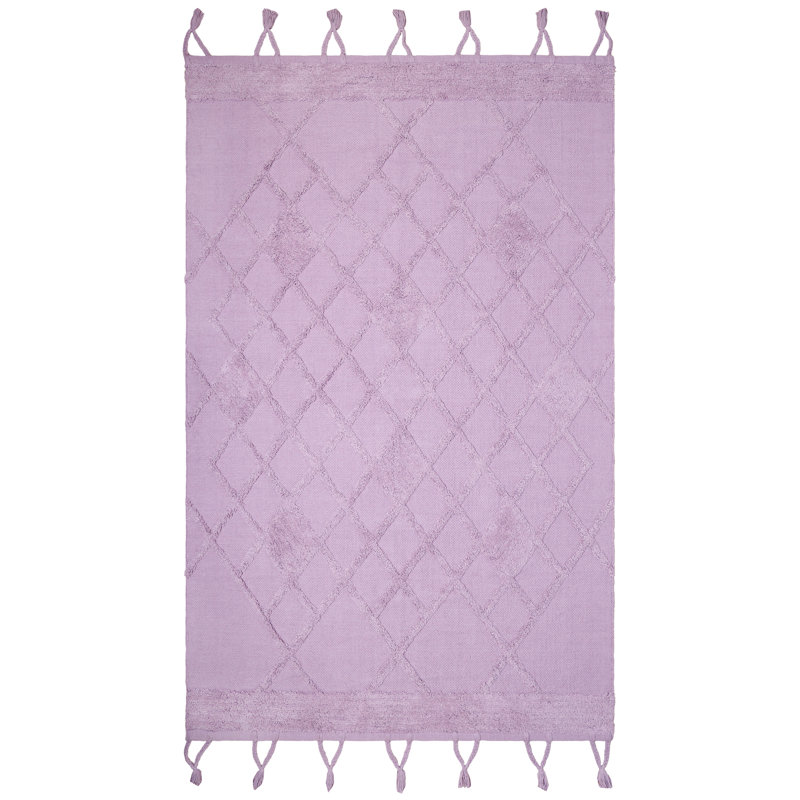 Cleghorn Solid Colour Cotton Hand Woven 110cm X 170cm Area Rug