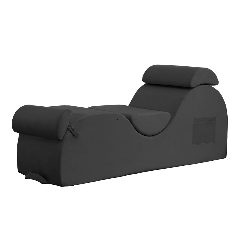 Upholstered Chaise Lounge, Corduroy, Dark Gray