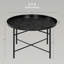 Table basse ronde de 24 po avec plateau martelé, table centrale rétro en métal